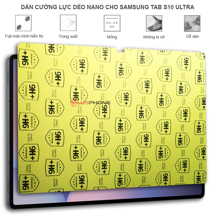 Dán cường lực dẻo trong hoặc nhám cho Samsung Tab S10 Ultra 5G (14.6 inch)