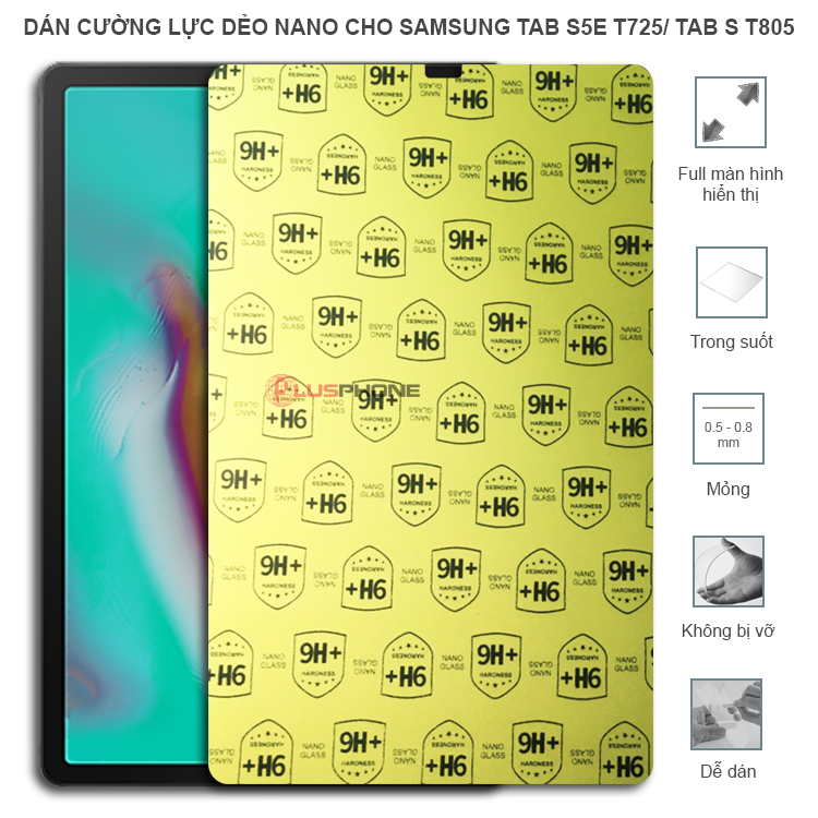 Dán cường lực dẻo trong hoặc nhám cho Samsung Tab S5e (T725)/ Tab S (T805) 10.5 inch