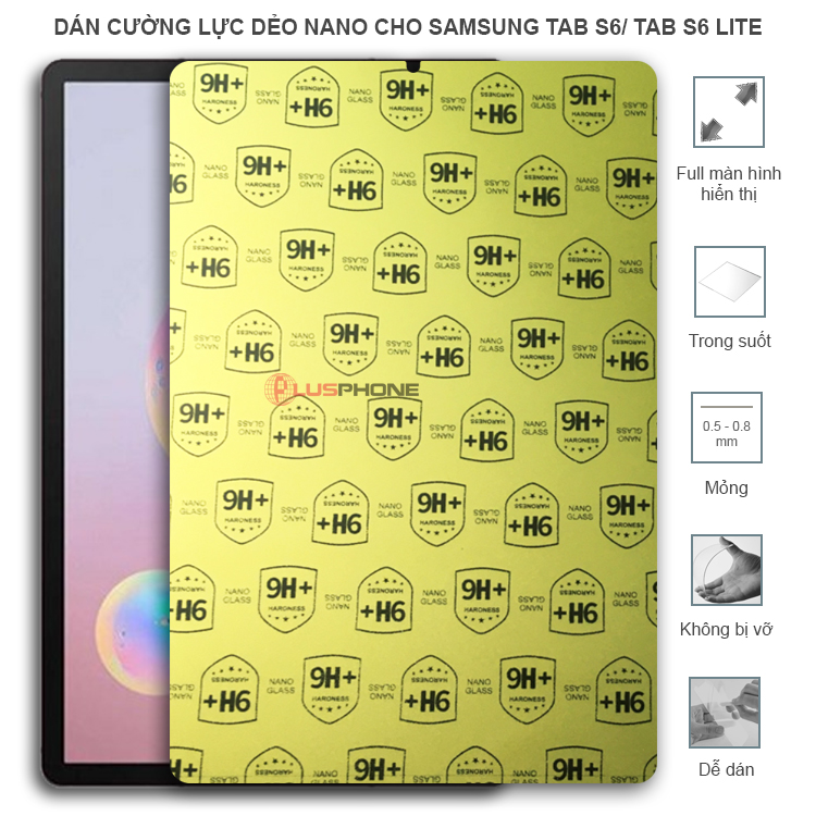 Dán cường lực dẻo trong hoặc nhám cho Samsung Tab S6 (T865)/ Tab S6 Lite (2020/2022)