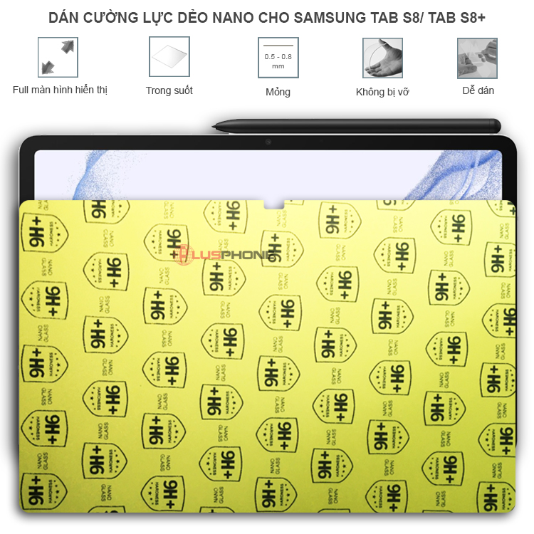 Dán cường lực dẻo trong hoặc nhám cho Samsung Tab S8 (11 inch)/ Tab S8 Plus (S8+) 12.4 inch