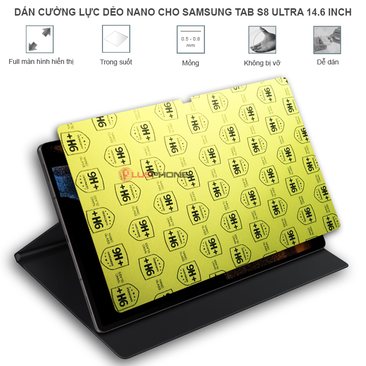 Dán cường lực dẻo trong hoặc nhám cho Samsung Tab S8 ultra 14.6 inch