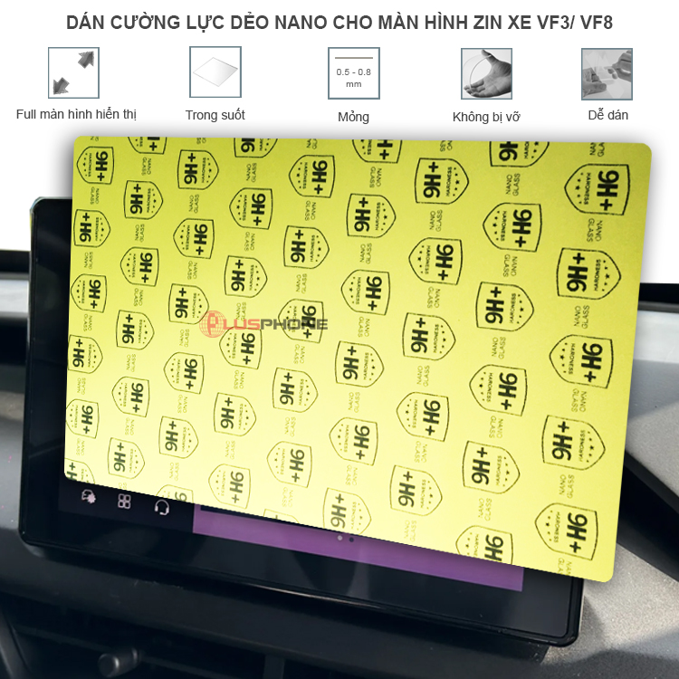 Dán cường lực dẻo trong hoặc nhám cho Màn hình zin xe ô tô VF3/ VF8