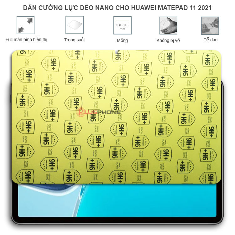 Dán cường lực dẻo trong hoặc nhám cho Huawei MatePad 11 (2021)